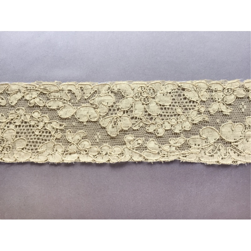 1 3/4" Beige Floral Vintage Chantilly Lace Trim (Made in France)