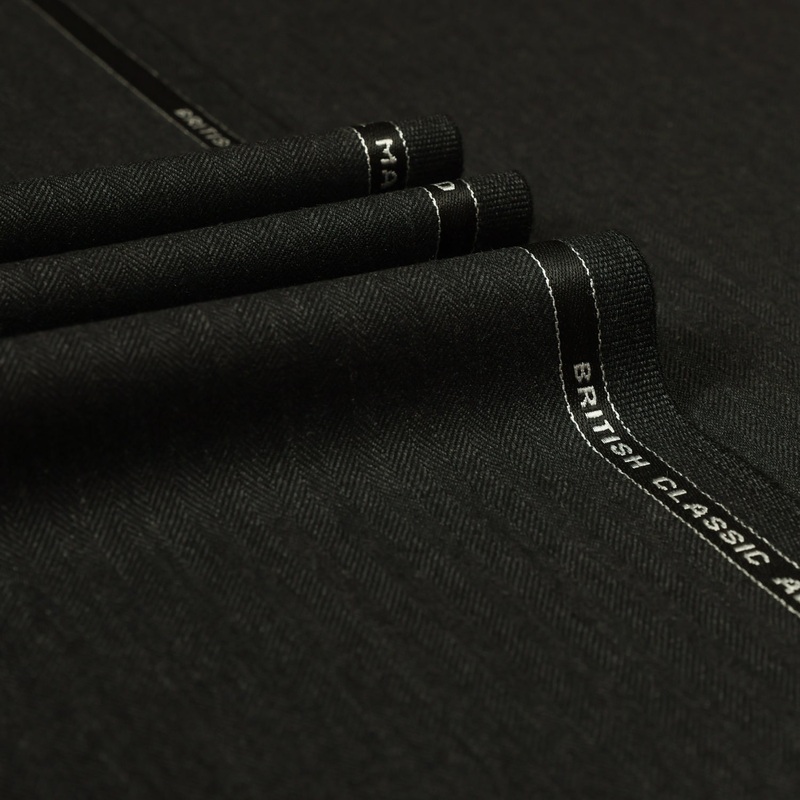 British Classic - Herringbone 100% Wool Charcoal