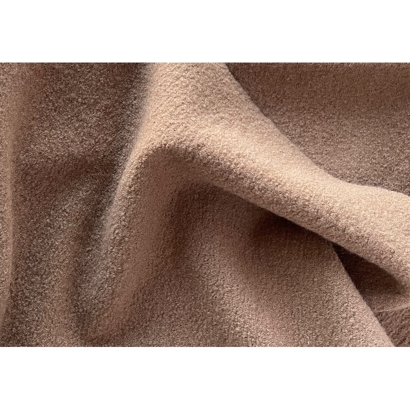 Light Caf au Lait Boiled Wool Coating (Made in Germany)