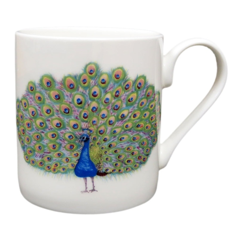 Peacock Mug (medium straight sided)
