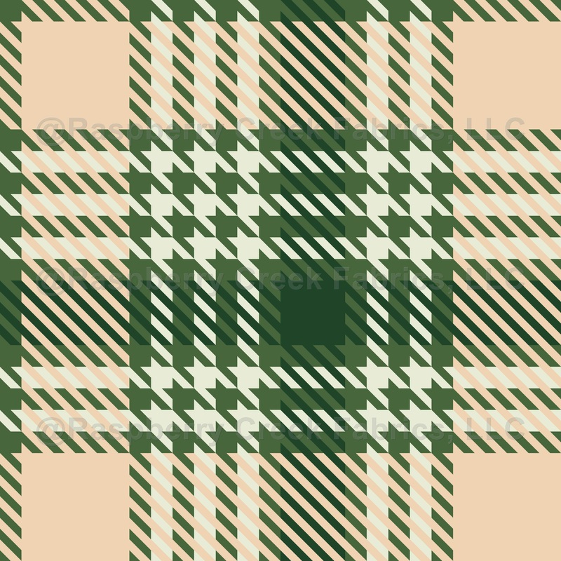 Sage Cream Houndstooth Festive Plaid