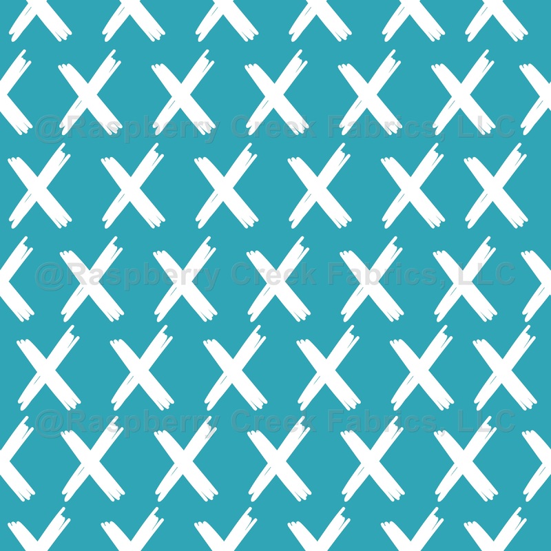 X's Allover - White on Pacific Blue