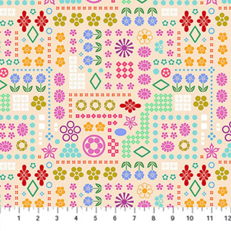 Yesterday Quilt Fabric by Juliana Horner - High Score Cream