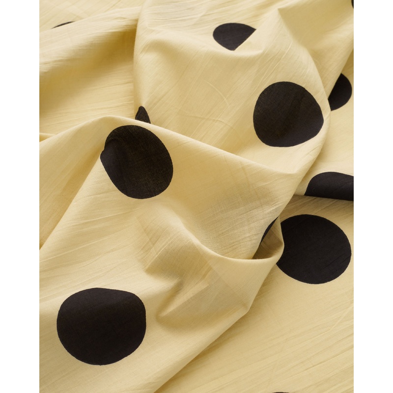 Black Polka Dot Block Print Cotton