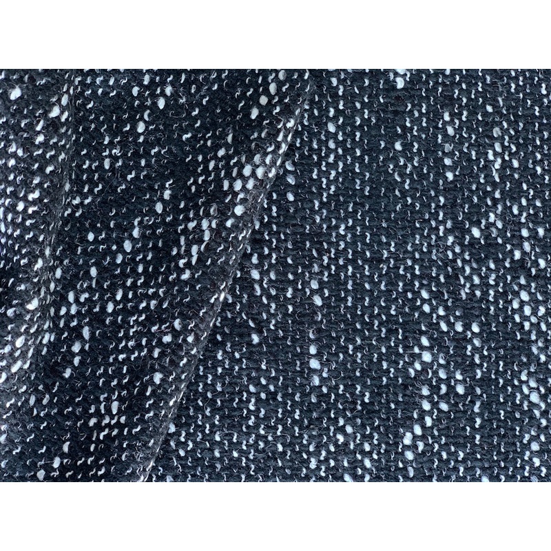 Black & White Textured Wool Blend Tweed