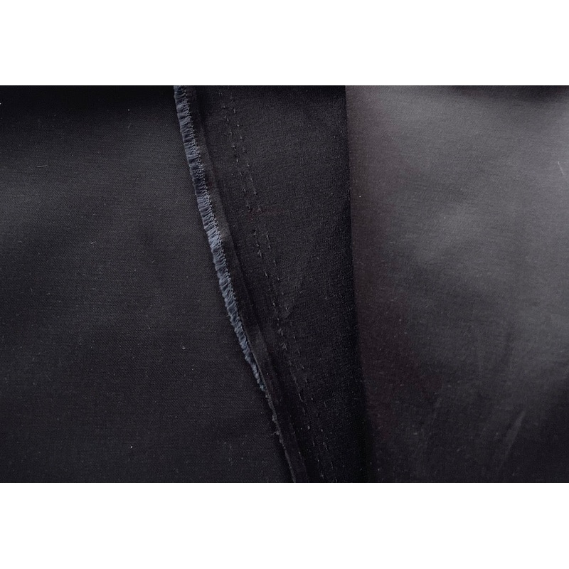 Stunning Jet Noir Cotton & Viscose Duchess Satin (Made in Italy)