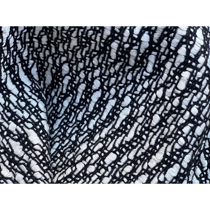 Woven Snow Ribbons Cotton Blend Suiting (Made in Italy)