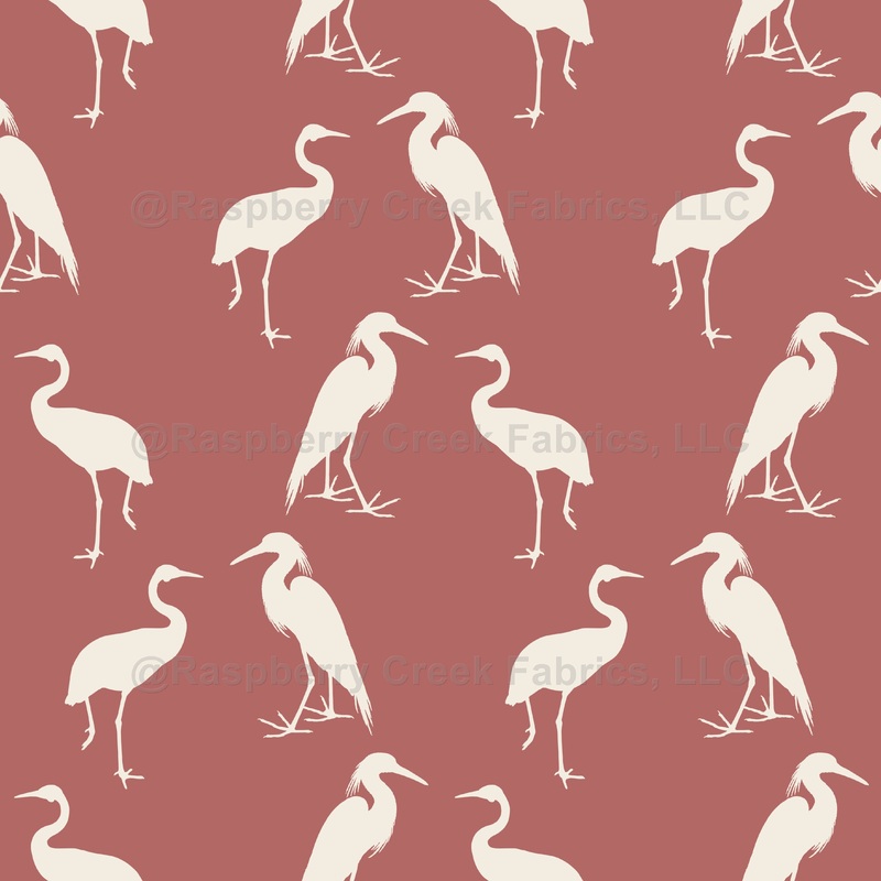Heron Pattern, Bird Pattern, Egret, Crane, Nature, Red