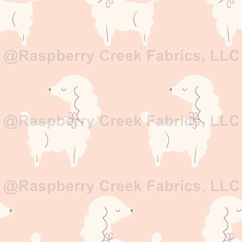 Retro pet poodles in coral pink with bows-cute dog print