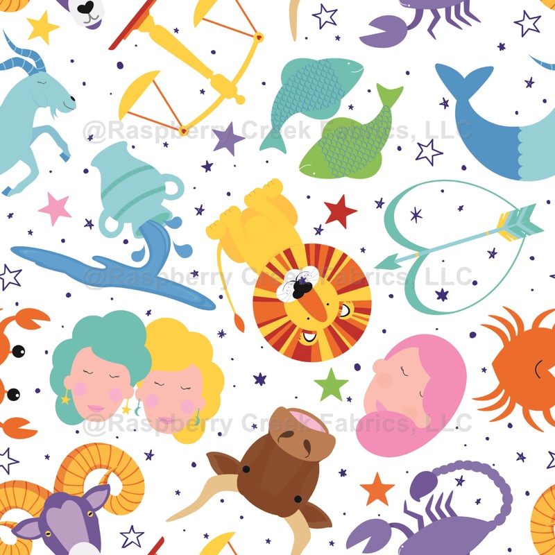 Signs of the Zodiac on White