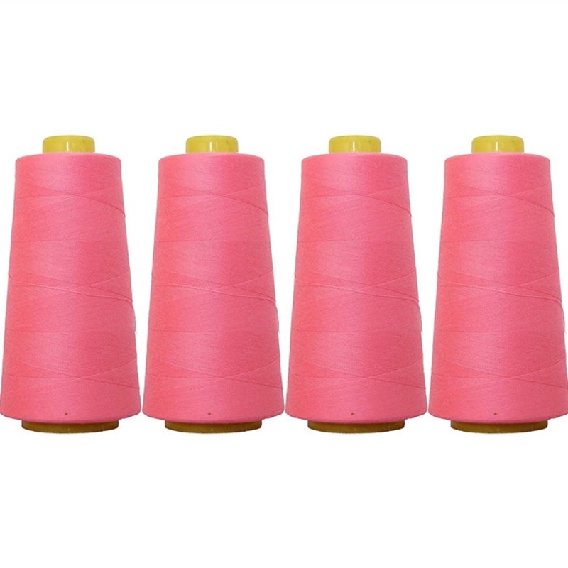 Four Cone Set of Polyester Serger Thread - Neon Flamingo 909 - 2750 Yards Each