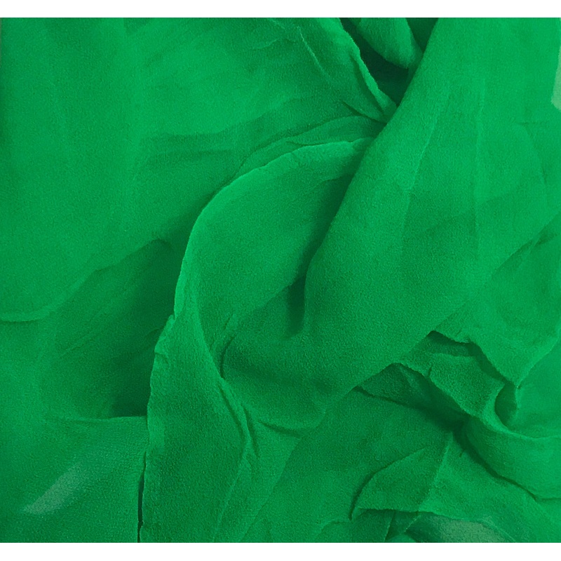 Bright Kelly Green - 3mm Hand Dyed Silk Gauze Chiffon