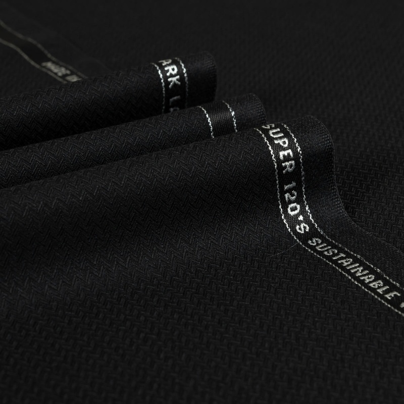 Park Lane - Fancy Herringbone 100% Super 120's Wool Black