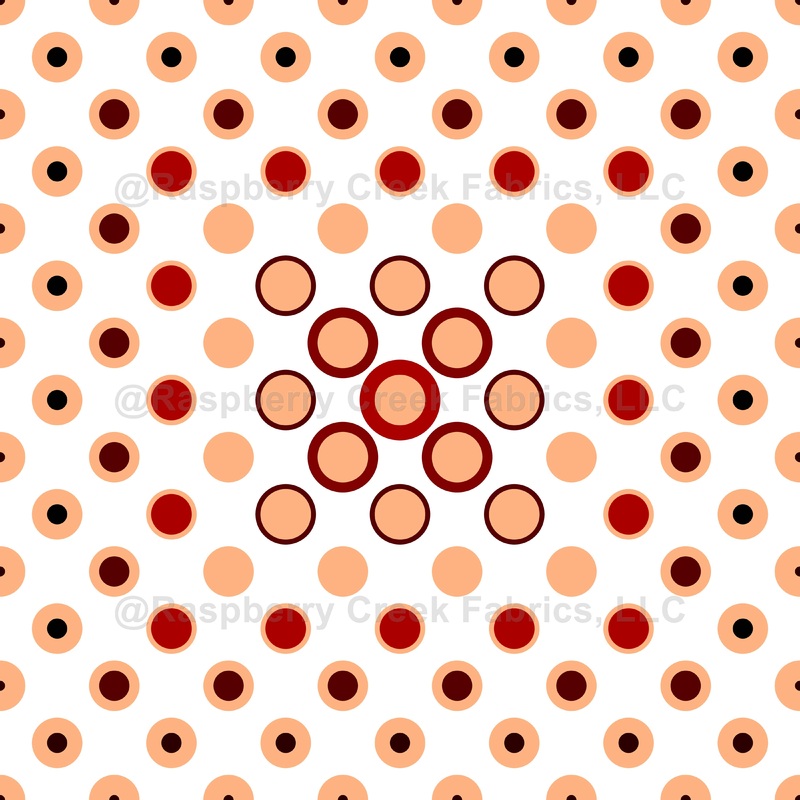 Pattern Of Circles, Dotted Pattern, Retro, Brown Cream Red and White