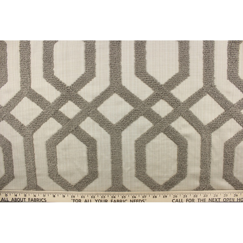 Tao Embroidered Trellis in Pewter