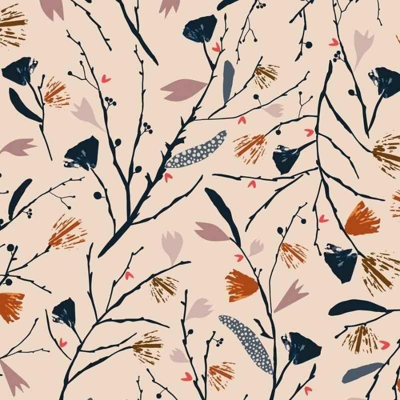 Woodland Notions - Cream Steams & Leaves WNOT 1892