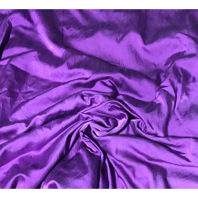 Amethyst Purple - Hand Dyed Silk/Cotton Satin 7"x28" Remnant