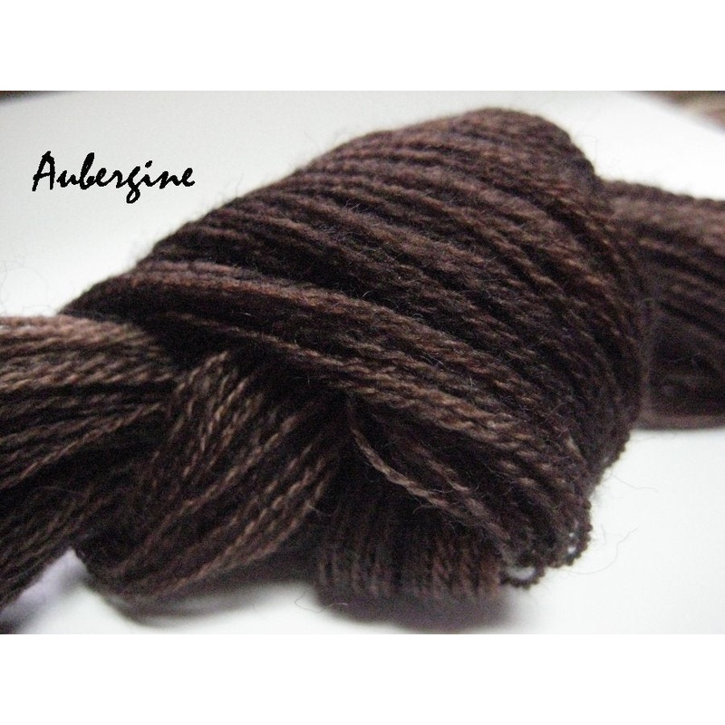 Aubergine #053 - Wool Thread for Needle Punch and Wool Applique - Red Sand Fibre