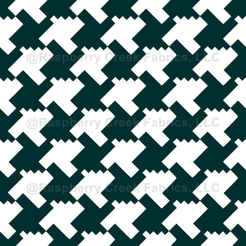 Houndstooth pattern, Green and White