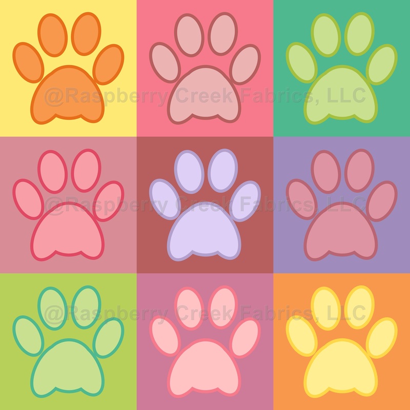Pattern Of Paws, Dog Paws, Cat Paws, Colorful Paws