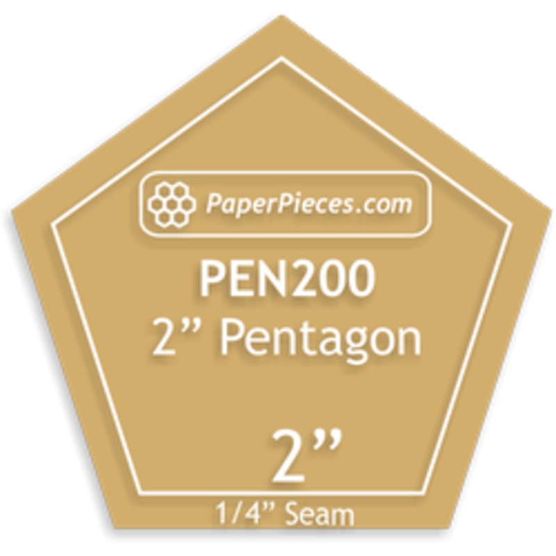 Pentagon 2" Acrylic Template 1/4" Seam