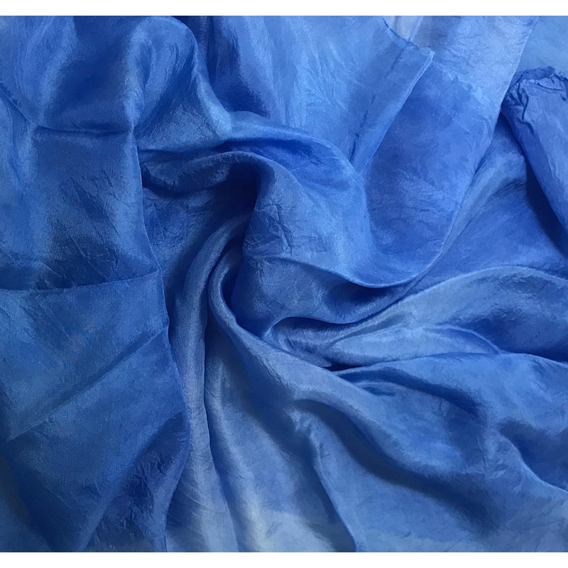 Periwinkle Blue - Hand Dyed Silk Habotai