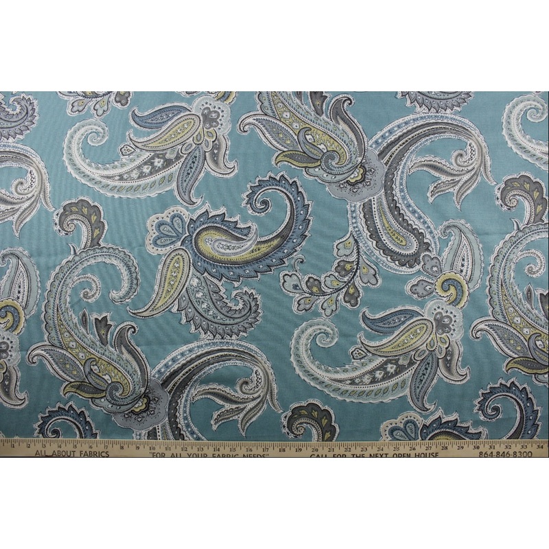 Robert Allen Global Paisley Fabric in Rain