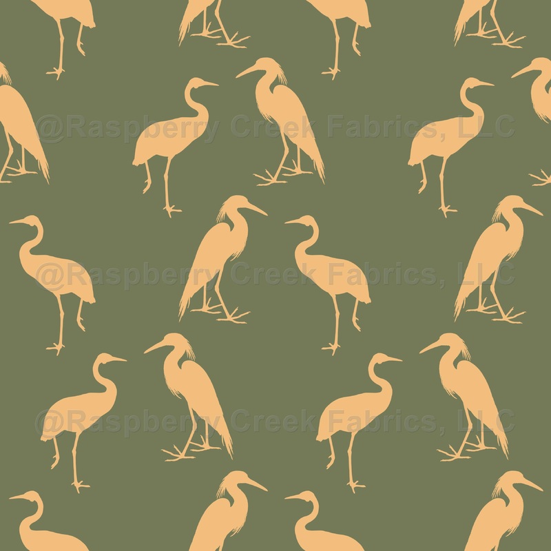 Heron Pattern, Bird Pattern, Egret, Crane, Nature, Green