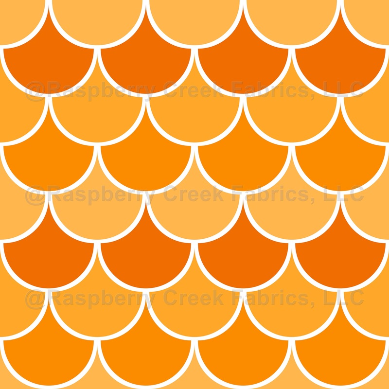 Orange Mermaid Scales, Dragon Scales, Fish Scales, Arch Pattern