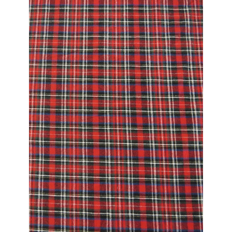 Tartan Plaid Uniform Apparel Flannel Fabric / Red/Black
