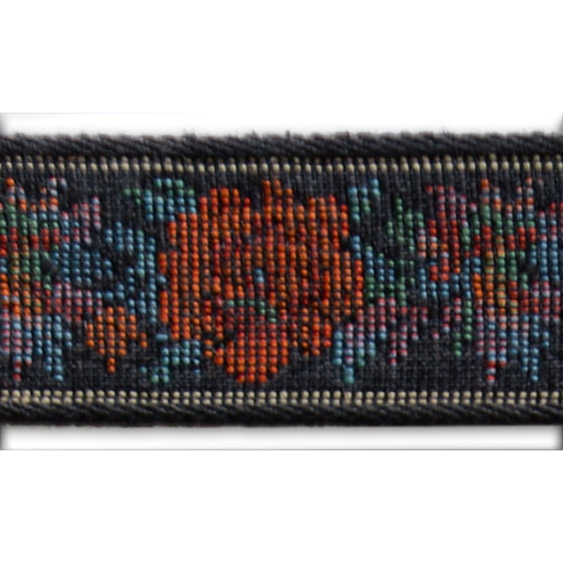 1" Rusted Rose Woven Tapestry Jacquard Trim