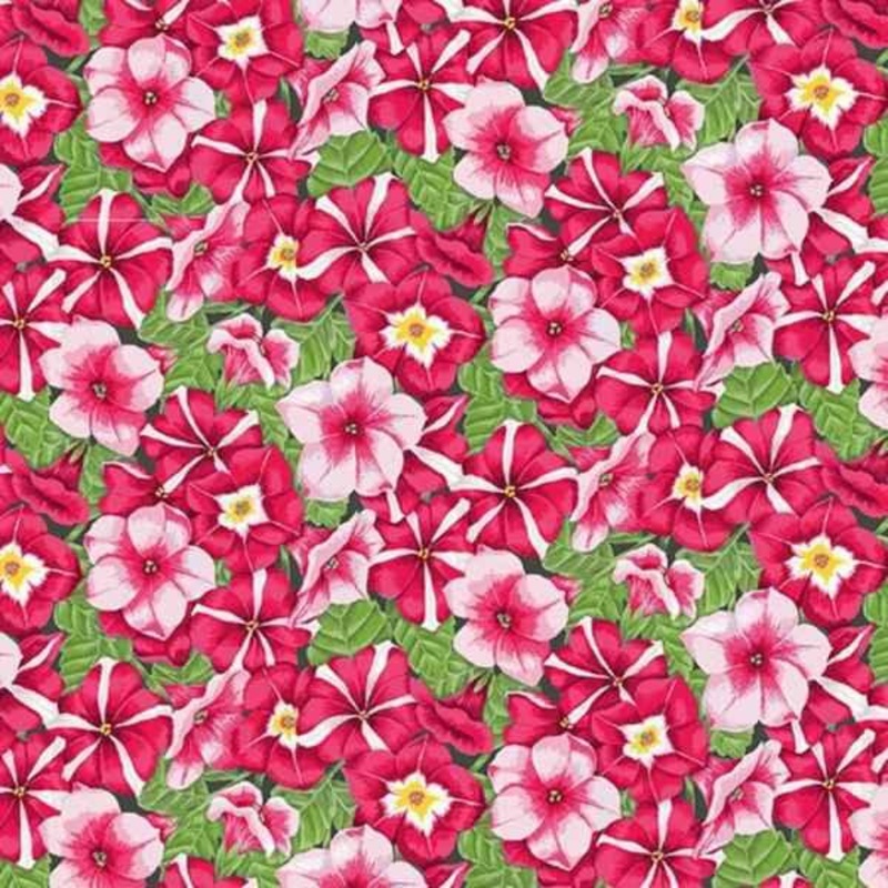 Petunia Floral Cotton Fabric Summer Garden by Makower