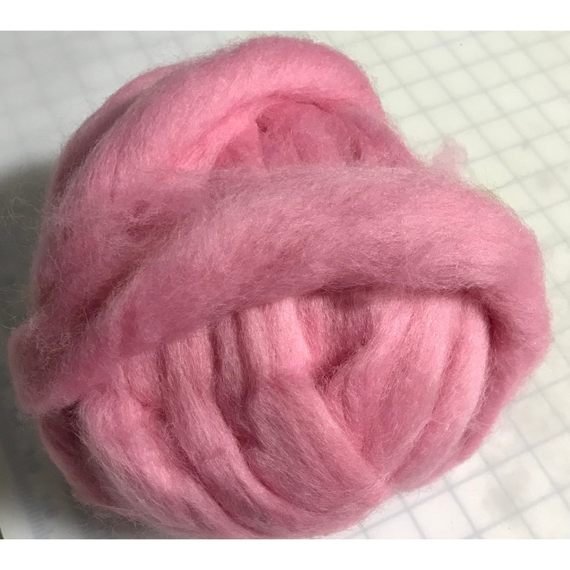 Pink - Finest Romney & Merino Wool Roving (.5 Oz)