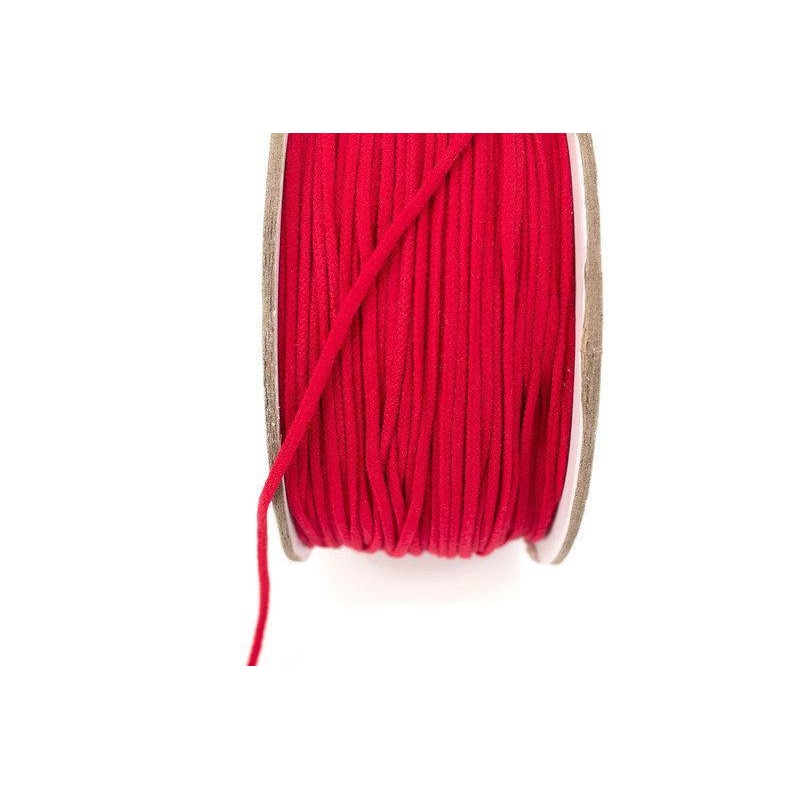 Red Soft Round Elastic Trim Spaghetti Straps Face Mask Elastic Ear Loops Headbands 10 yards ELT00184