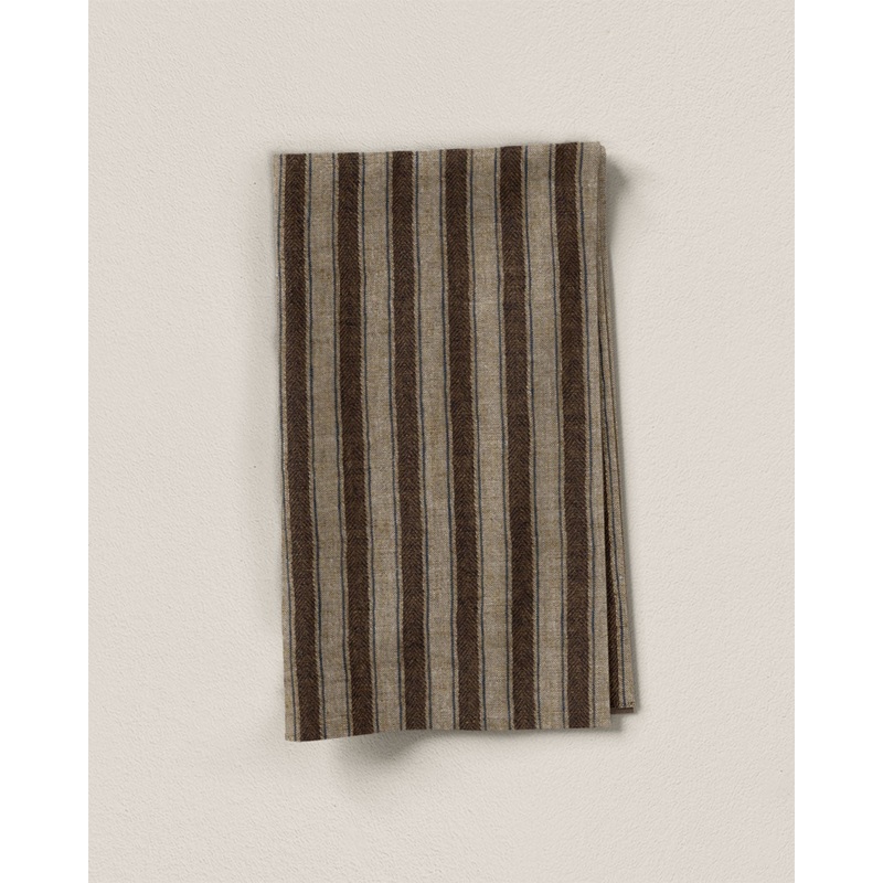 Salted Latte Dutch Stripe Linen - 0.5 Yard Remnant