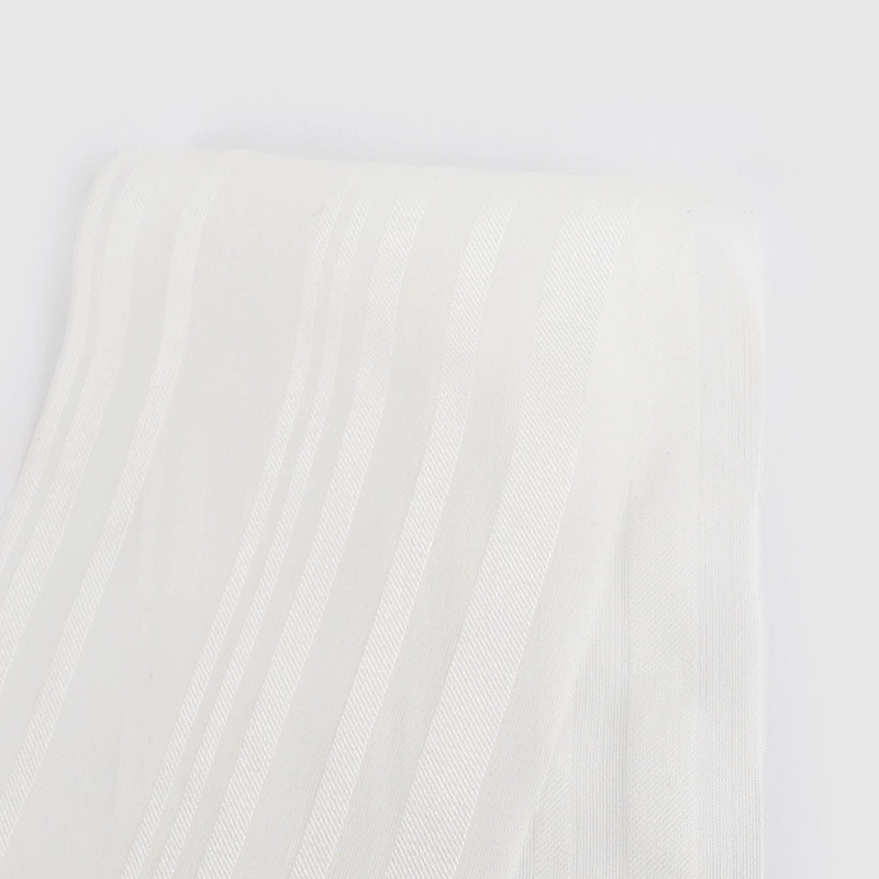 Twill Stripe Sheer Silk - White