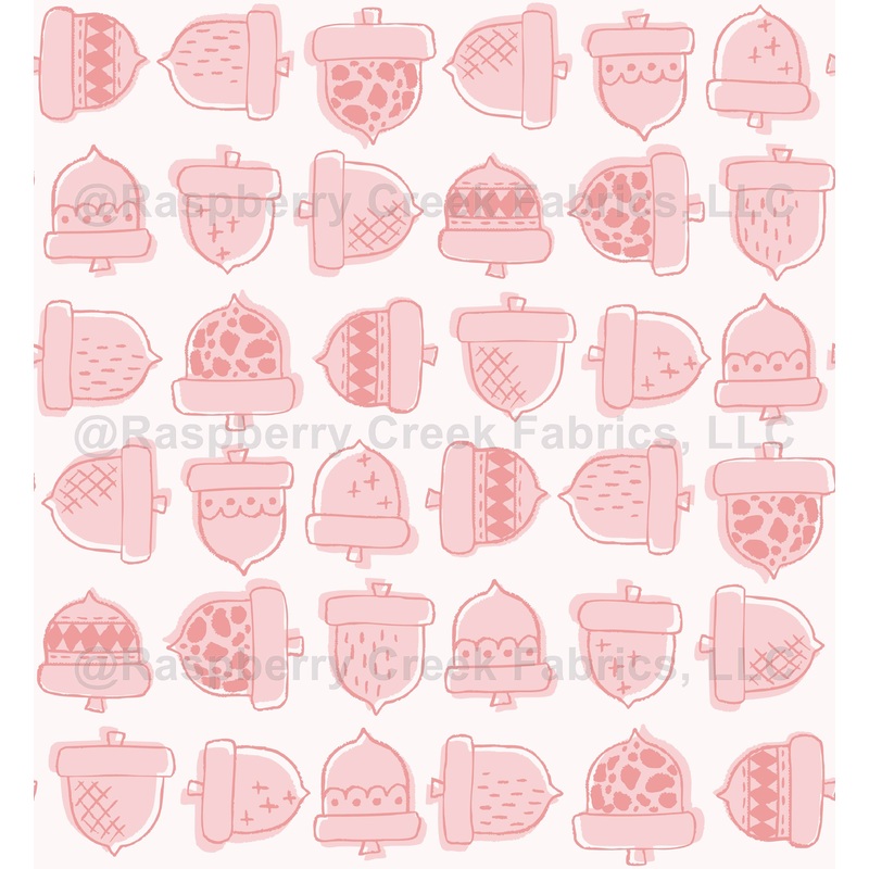 Retro Acorns White, Dark Pink, Light Pink- Mouse Mowing Moss Collection