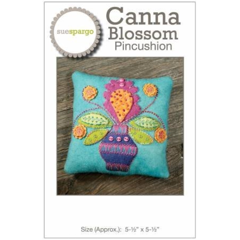 Canna Blossom Pincushion Pattern By Sue Spargo
