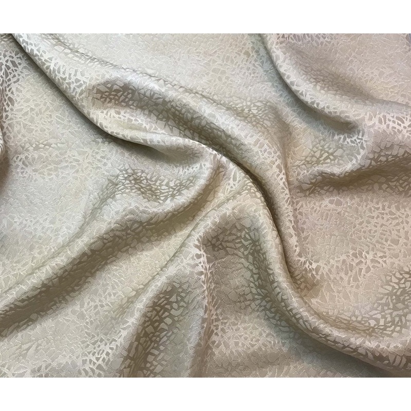 Ecru Pebbles - Hand Dyed Silk Jacquard