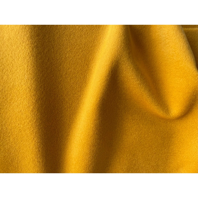 High-End Spicy Goldenrod Cashmere & Wool Blend Coating (Made in Italy)