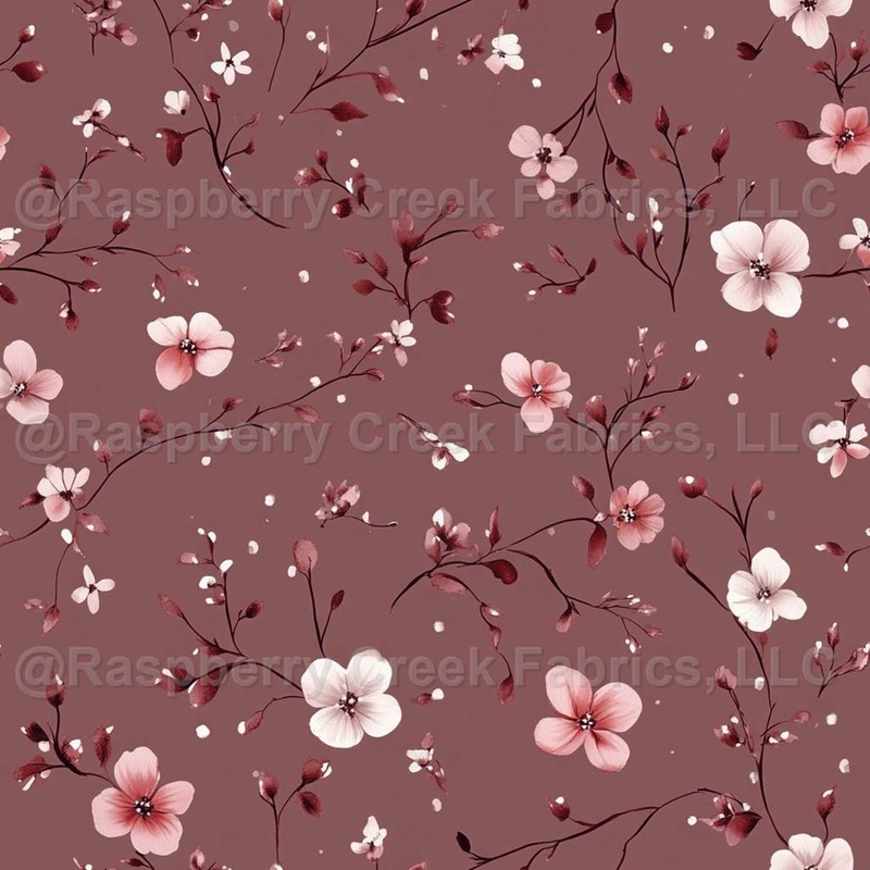 Zeena in Raspberry, Watercolor Botanicals Collection by Angelica Vlachaki