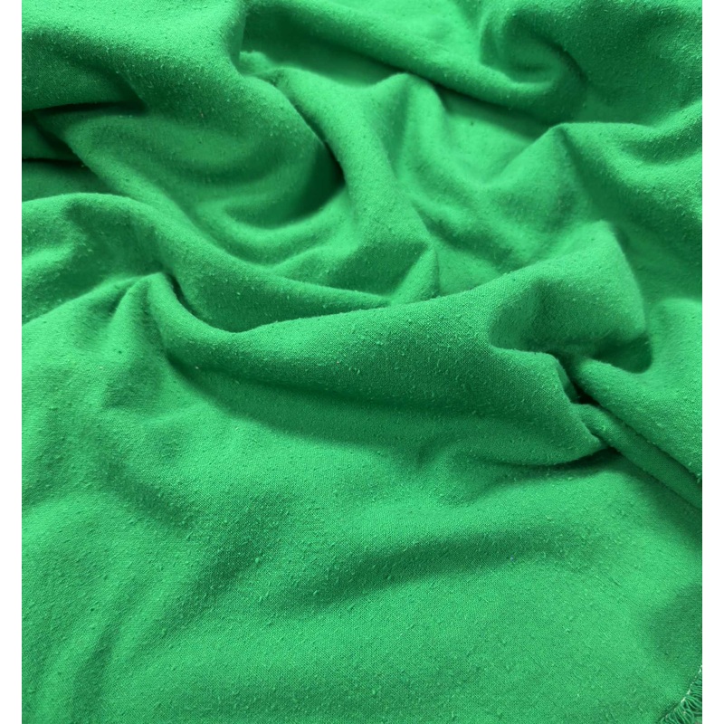 Bright Kelly Green - Hand Dyed Silk Noil