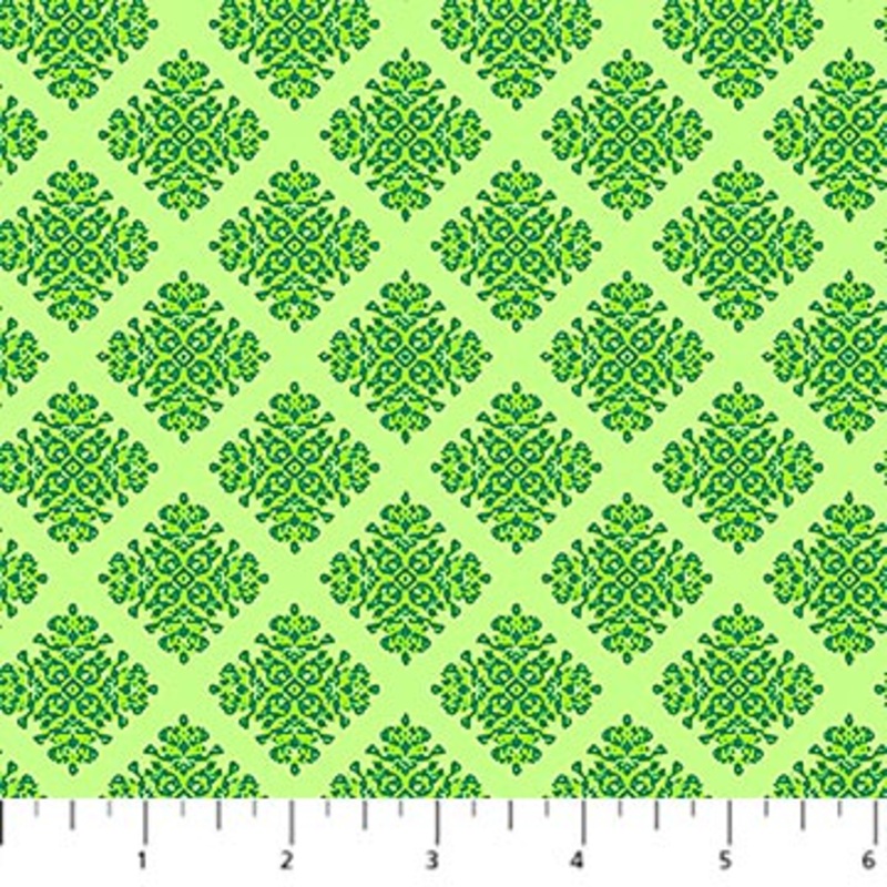 Lucky Diamond Pattern Shamrock Green Patrick Lose Northcott Cotton Fabric
