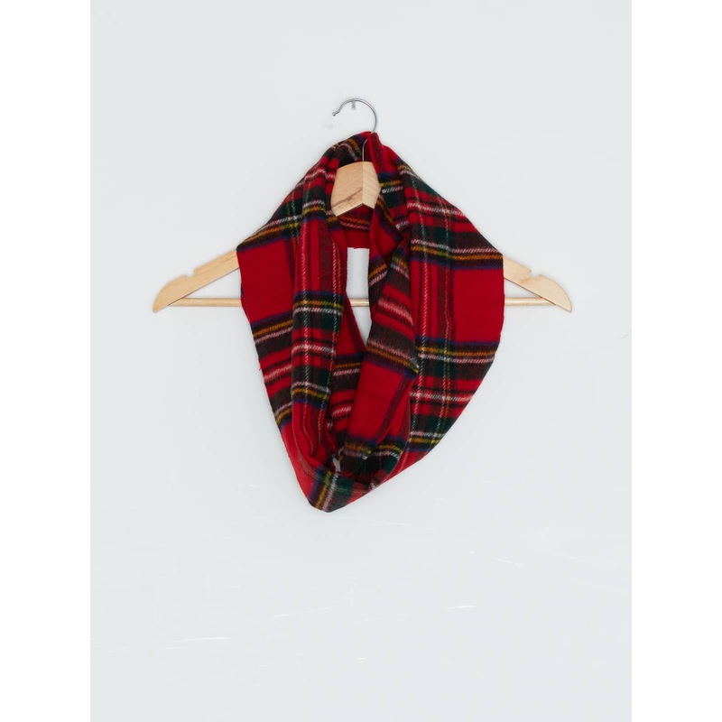 Pure Merino Wool Infinity Scarf - Royal Stewart Tartan