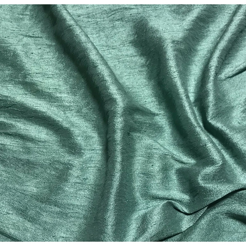 Sage Green - Hand Dyed Silk Dupioni