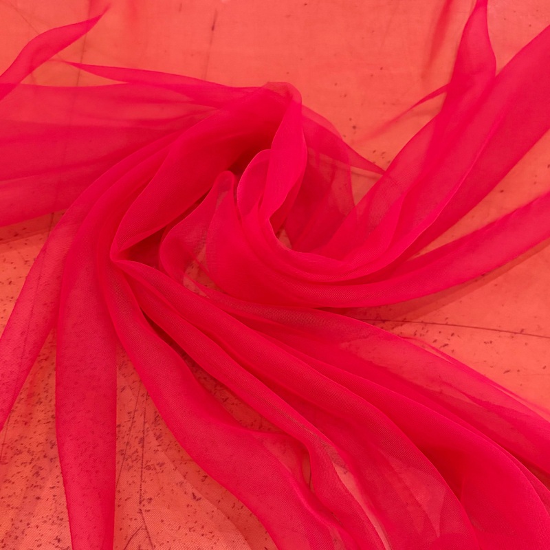 Silk Chiffon Fabric - Red