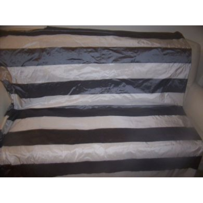 silk taffeta ivory / charcoal grey 4" wide 54" wide