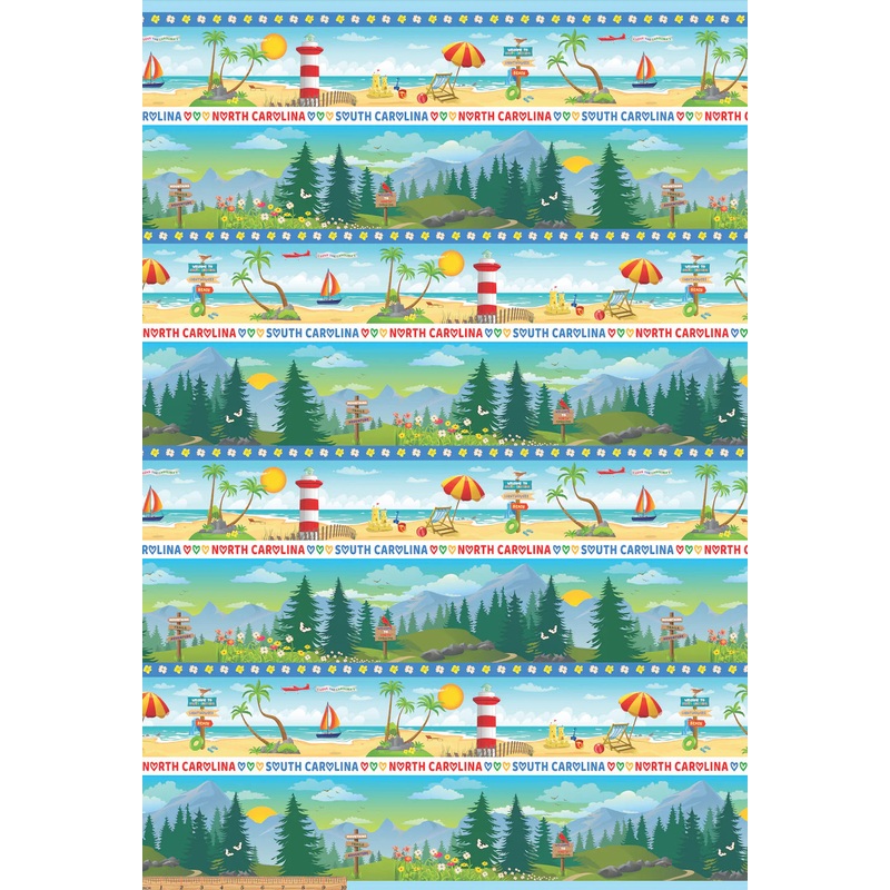 All Carolinas Shop Hop 2022 Border Stripe Multi Benartex Cotton Fabric