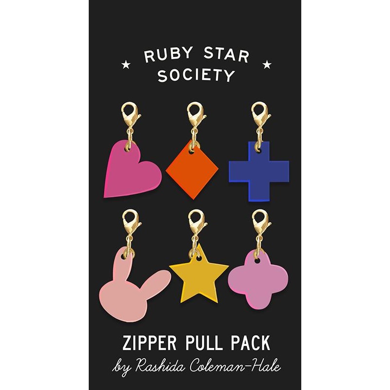 Woodland Park Zipper Pull Enamel (Set of Six) Rashida Coleman Hale Ruby Star Society Moda Fabrics