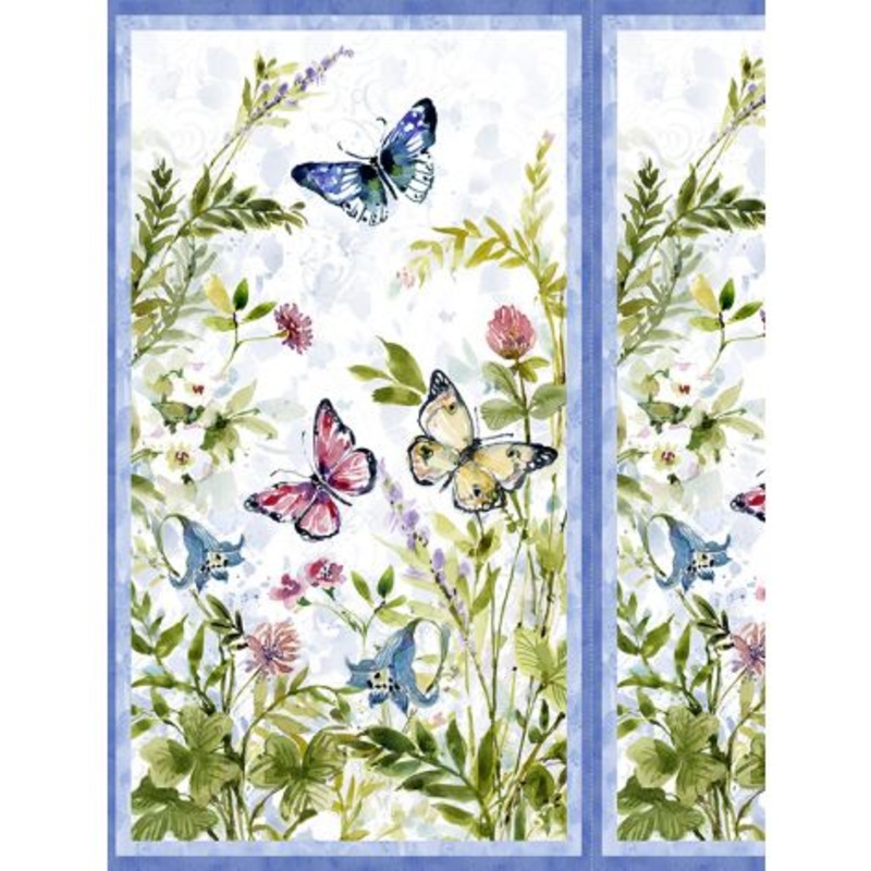 Among the Branches Large Butterfly Multi Panel 24" Susan Winget Wilmington Prints Cotton Fabric WP-3023-39752-173